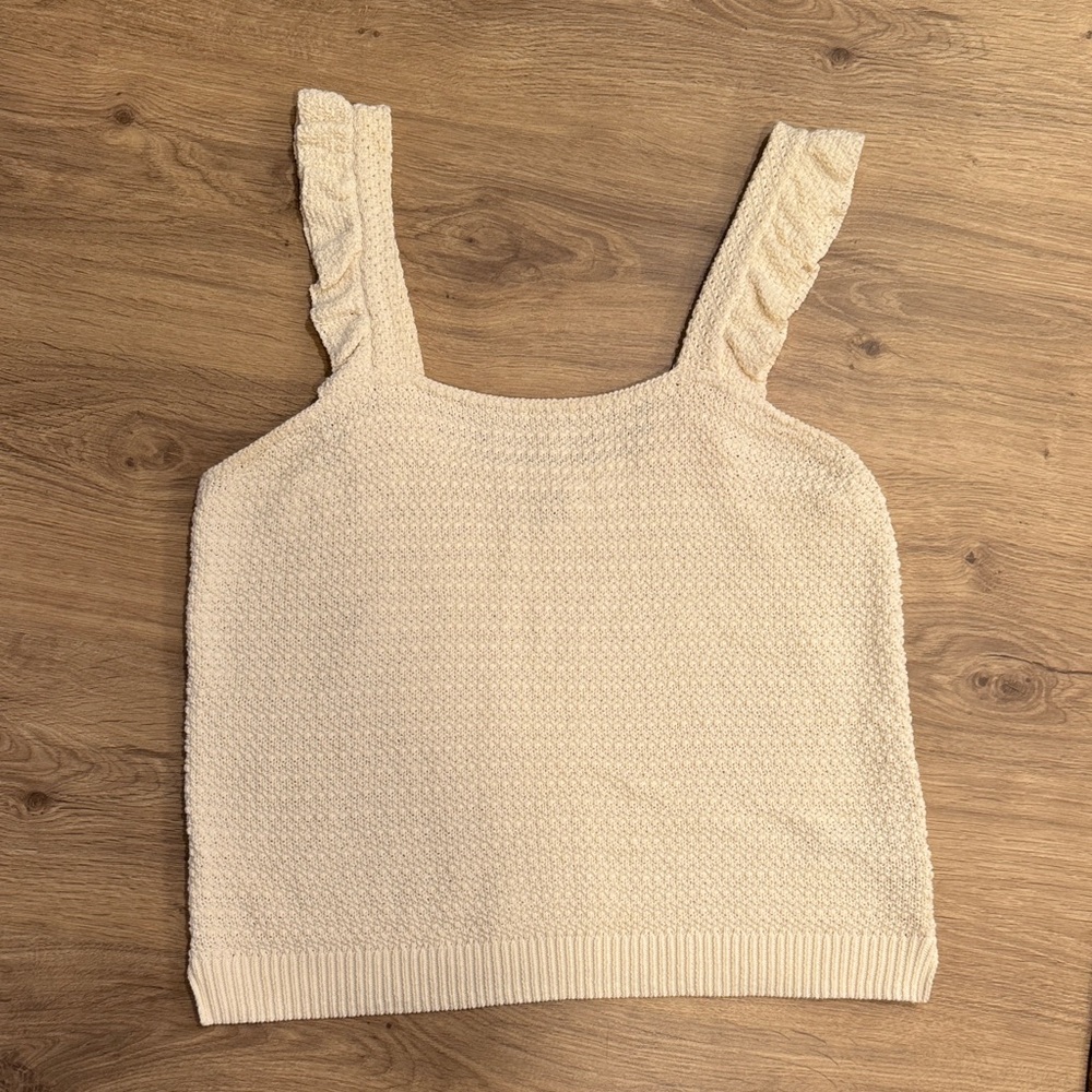 Cream Madewell Ruffle Tank Top